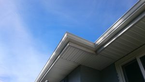 hand mitered corners on seamless aluminum gutters