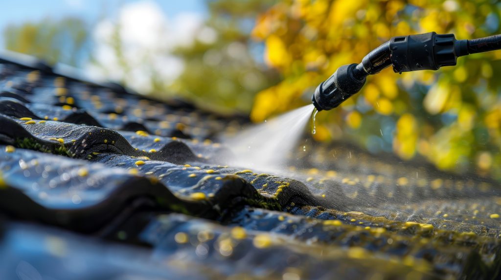 power washing roof